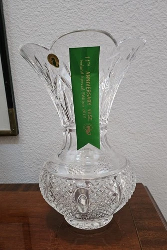 House of Waterford 11th Anniversary 12" Handmade Crystal Vase (No Box)