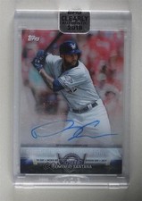 2018 Clearly Authentic Salute Jackie Robinson Day Domingo Santana Auto 1ar1