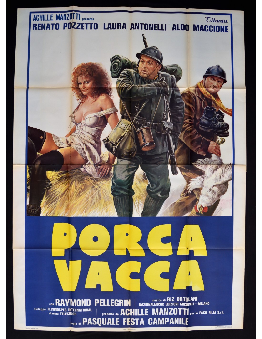 Poster PORCA VACCA Renato Pozzetto Laura Antonelli Aldo Maccione A401