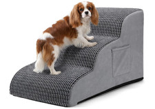 3 Step Ramp Stairs for Sofa Chair NonSlip Sturdy Pet Steps Dogs Cats GREY NEW