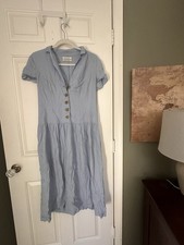 Urban outfitters Blue Button-Front Short Sleeve Dress
