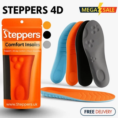 Steppers Comfort Boosting Massage Insoles for Heel & Plantar Fasciitis Brand New