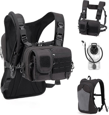 Convertible Hydration Backpack & Chest Pack with 2.5L Bladder for Outdoor Use