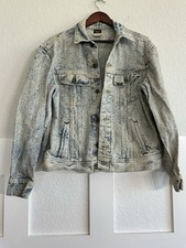 Vtg Lee Button Up Acid Wash Denim Rider Jacket Made In USA Size Medium