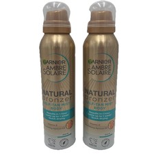 Garnier Ambre Solaire Natural Bronzer  Drying Body Self Tan DARK  2 x 150ml