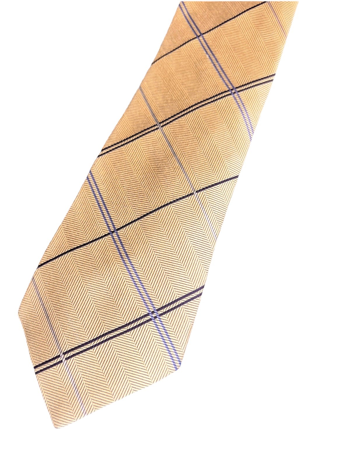 Vintage Tommy Hilfiger USA Silk Tie in Yellow & Navy Blue