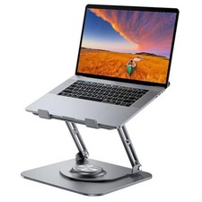 Laptop Stand for Desk, Adjustable Computer Stand with 360  Rotating Base, Grey