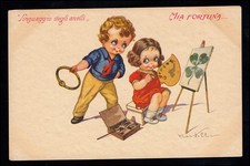 Italy Children's Postcard The Language of Rings - Happiness for a Lifetime! unused 
