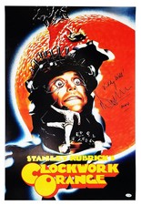Clockwork Orange Malcolm McDowell Autographed 24x36 Poster ACOA Witness ITP