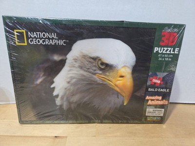 Super 3D Bald Eagle Puzzle 500 Super 3D Lenticular Pcs  24'' x 18''
