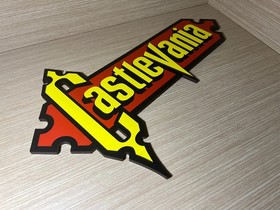 READ INFO - Castlevania Logo Sign in Wood Wall Display, Nintendo NES SNES