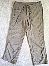 The North Face Women's 8 Khaki Roll Tab Hiking Capri Pants Nylon Drawstring