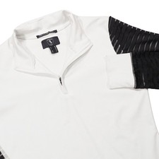 HORZE EQUESTRIAN Women's US 6 White Mesh 1/4 Zip Maya Equestrian Show Shirt Top