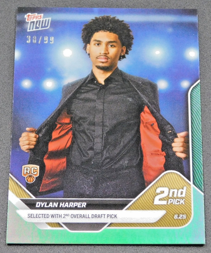 2025 Topps Now NBA Draft DYLAN HARPER #D2 Green Foil 38/99 SP Rutgers / Spurs