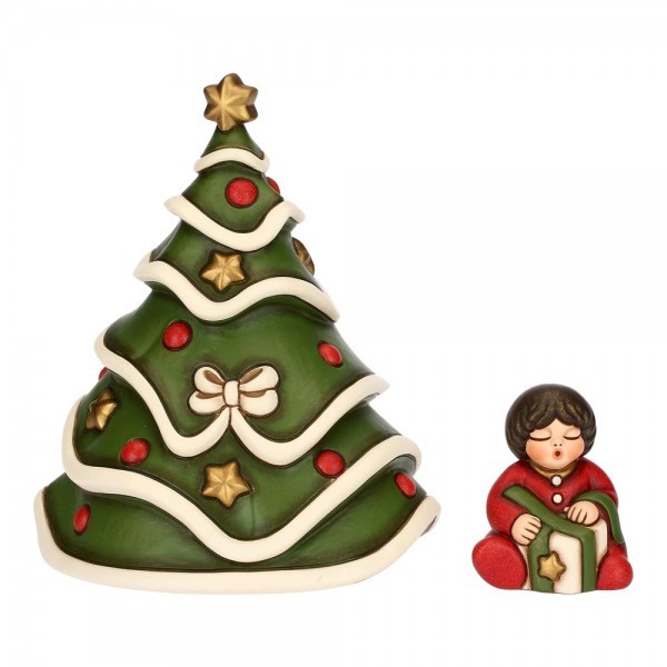 Set albero di Natale e bimbo in ceramica - Immagine 2