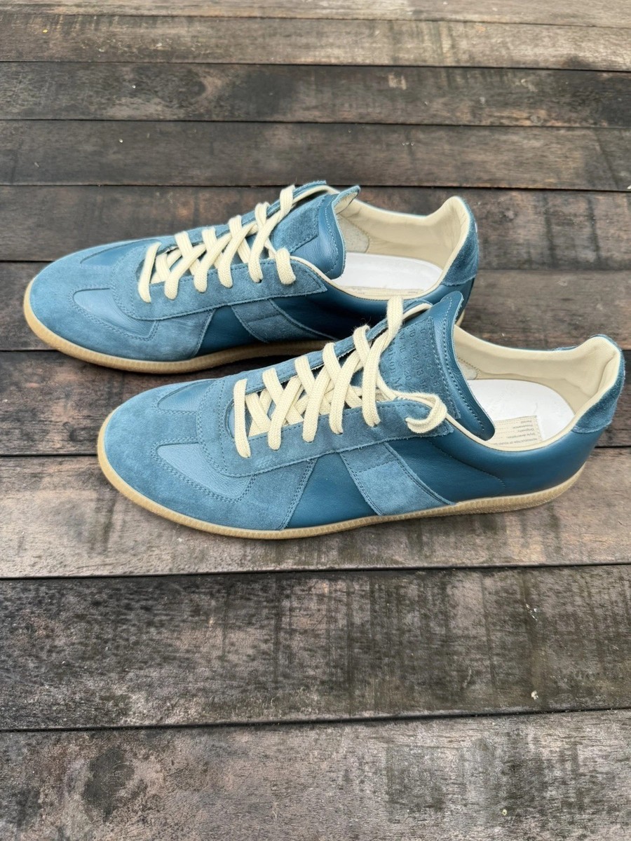 Maison Margiela GAT Sneakers Men Blue 12 45 Suede Leather Low Top