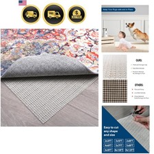 Non Slip Rug Pads for Hardwood Floors, 3x5 Rug Pad Gripper for Area Rugs, Und...