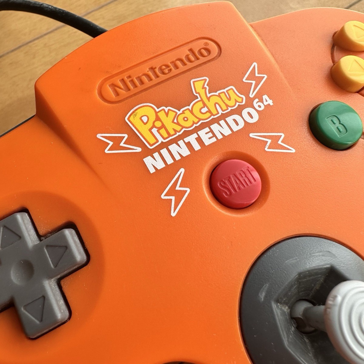 Nintendo 64 N64 Pokemon Pikachu Console Orange two Controllers 