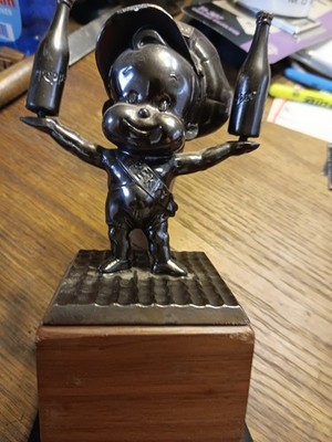 Dr Pepper  PERKY award advertising figure 10 2 4 vintage copper bronze 1950's