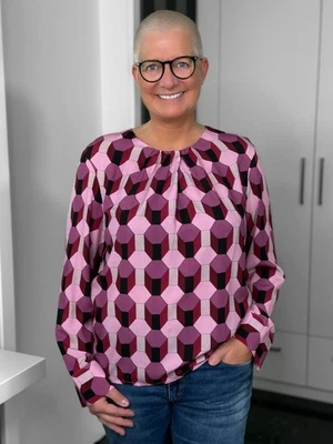 Emily Van Den Bergh - Bluse Geometric / bordeaux - Bild 1 von 4