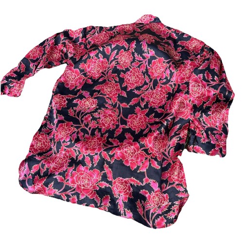 Victorias Secret Womens Lg Sleep Shirt Pajama Top Silky Black Pink Pocket NWOT - Picture 6 of 6