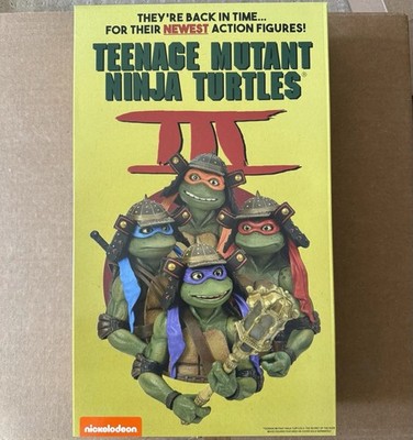 NECA Teenage Mutant Ninja Turtles 3 Samurai 7'' 4 Pack VHS Set SDCC '23