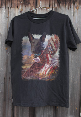 HOT! Gsd American Patriot Black Heavy Cotton T-Shirt