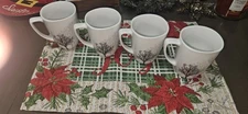 Corelle Square TIMBER SHADOWS 12-oz Porcelain MUG *Black Grey Leafless Branches