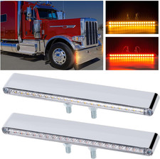 2PCS 12in LED Trailer Tail Lights Amber Red Clear Lens Dual Face Truck RV Lights
