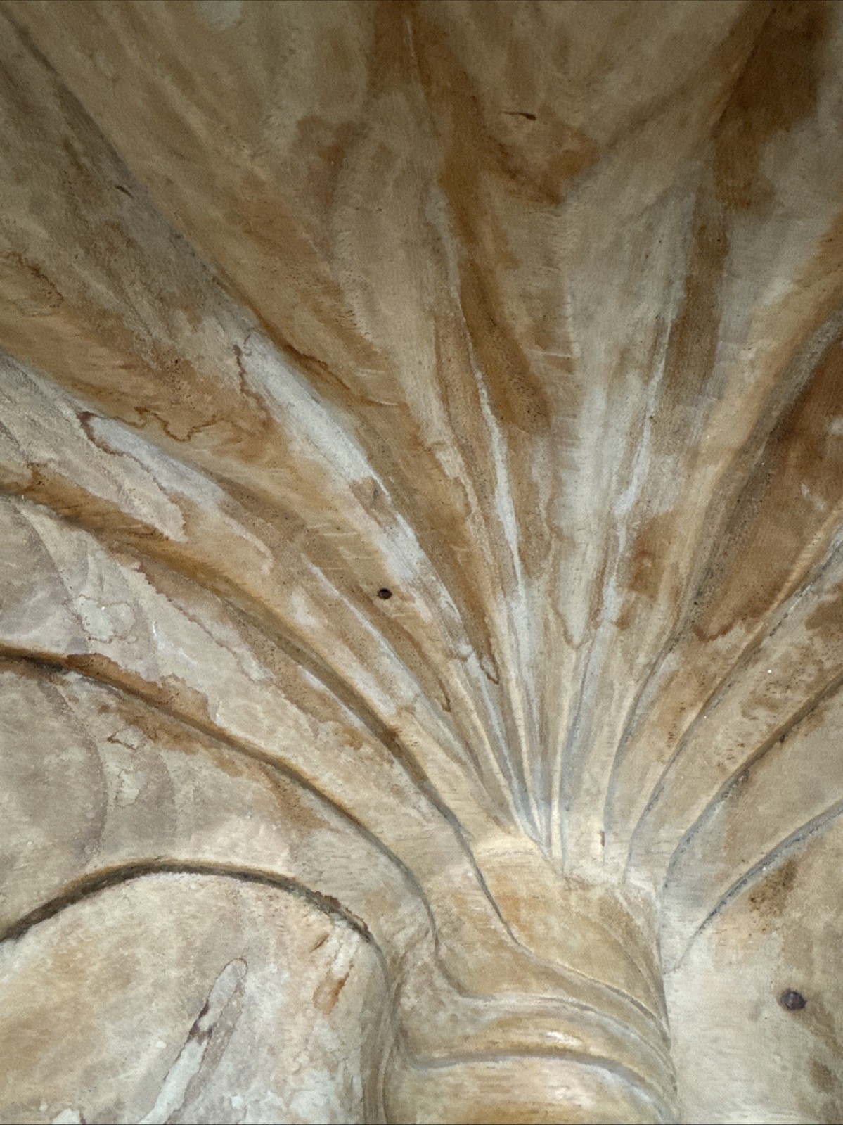 VTG 40/50s HAND CARVED WOODEN Scalloped, Clamshell Dish Bowl Defect