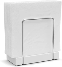 Napkin Holder for Table, Bamboo Iron Standing Napkin Dispenser for Kitchen Dinin