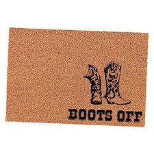 Welcome Doormat Door Mat Gift Boots Off Corner Cowboy 20"Wx 32"L Mat-62