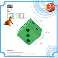 - Foam Dice Set Pack of 4 , Big Dice for Classroom  Home Schooling, Green B...
