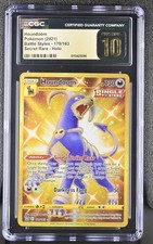 PRISTINE CGC 10 HOUNDOOM 179 BATTLE STYLES SWORD & SHIELD SECRET GOLD POKEMON