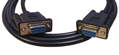 Serial Null Modem Cable CC2045B-06NB 6ft DB9 Female Standard RS232 Black New