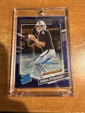 Aidan O’Connell 2023 Panini Donruss Clearly Rated Rookie Autograph Blue 47/99