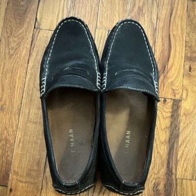Cole Haan Black Men's Loafer Square Toe Contrast Stitching C31488