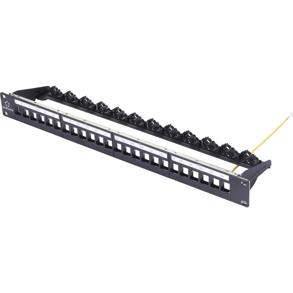 Panneau de brassage 24 ports Renkforce 19 noir pour centraliser les connexions 1U