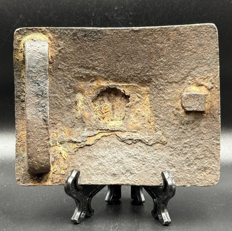 Antiguo Cinturón Islámico Flor - Incrustación Otomana de Hierro y Latón - Hecho a Mano Medio Foto 4 de 4