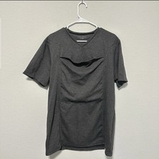 Lalabu Dad Shirt Baby Carrier V Neck Short Sleeve Tee Shirt Mens Size XL Gray