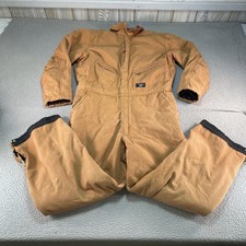 Walls Coveralls Mens Large Regular Brown Insulated Canvas Workwear Zip Leg Thick