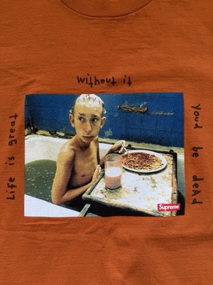 SUPREME Gummo T-Shirt “Bathtub” Size Large Orange Black White Red