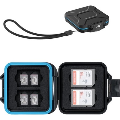 Waterproof Memory Card Case Slim Organizer for 4 SD + 8 Micro SD Cards