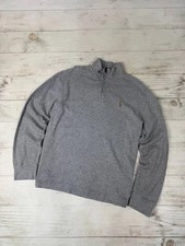 Vintage Polo Ralph Lauren 1/4 Zip Sweater Old Money Men Size M Gray