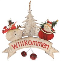 HäNgedeko Weihnachten Holz AufhäNger Schriftzug GlöCkchen Weihnachtsdeko 29X28Cm