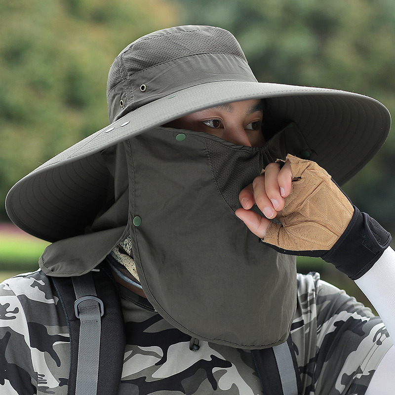 Men Fishing Hiking Bucket Hat Cap Ear Flap Neck Cover Outdoor Wide