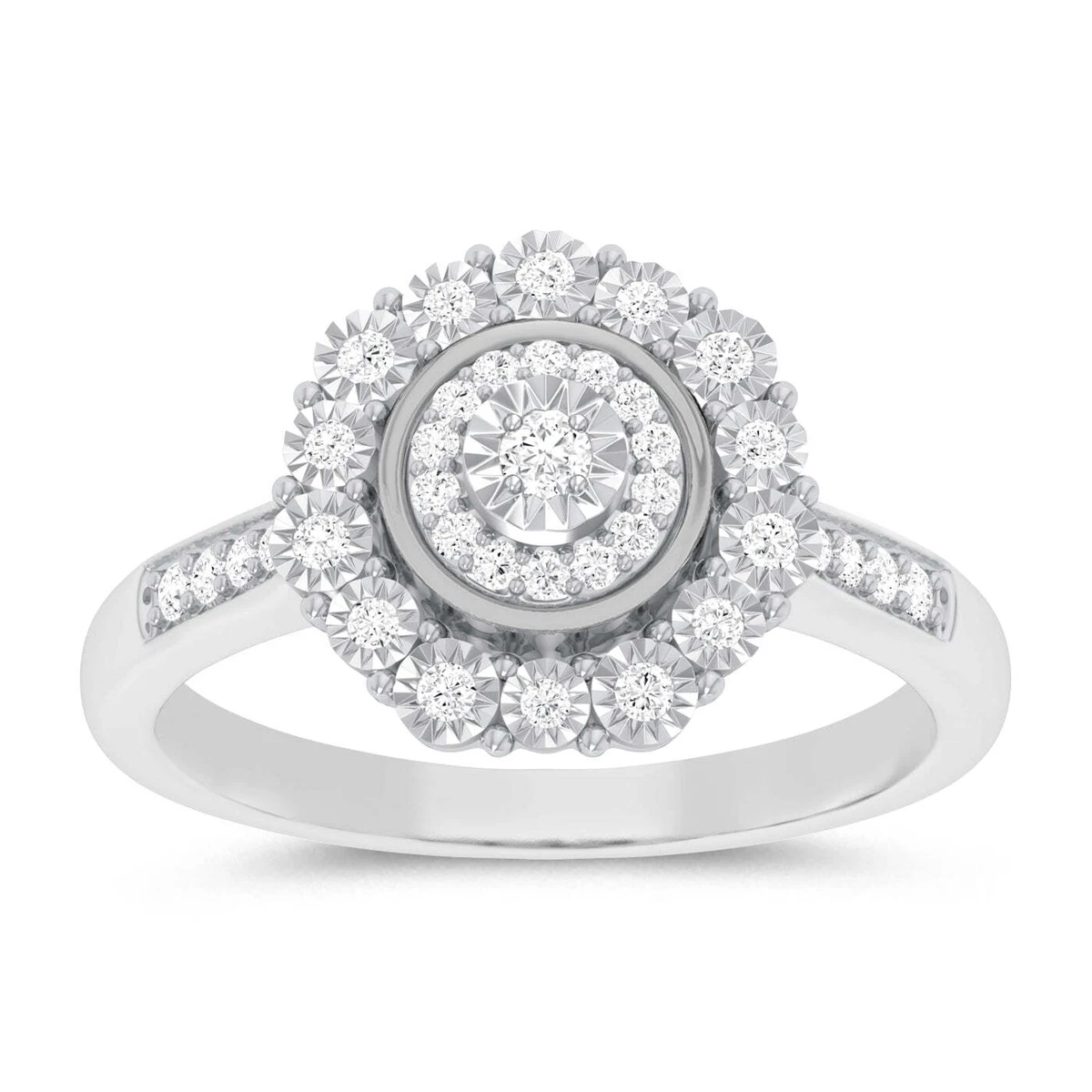 Bevilles Miracle Little Halo Ring with 0.15ct of Diamonds in