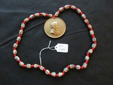 JAMES BUCHANAN INDIAN PEACE MEDAL, ON VINTAGE TRADE BEAD NECKLACE ATL-1223*08146