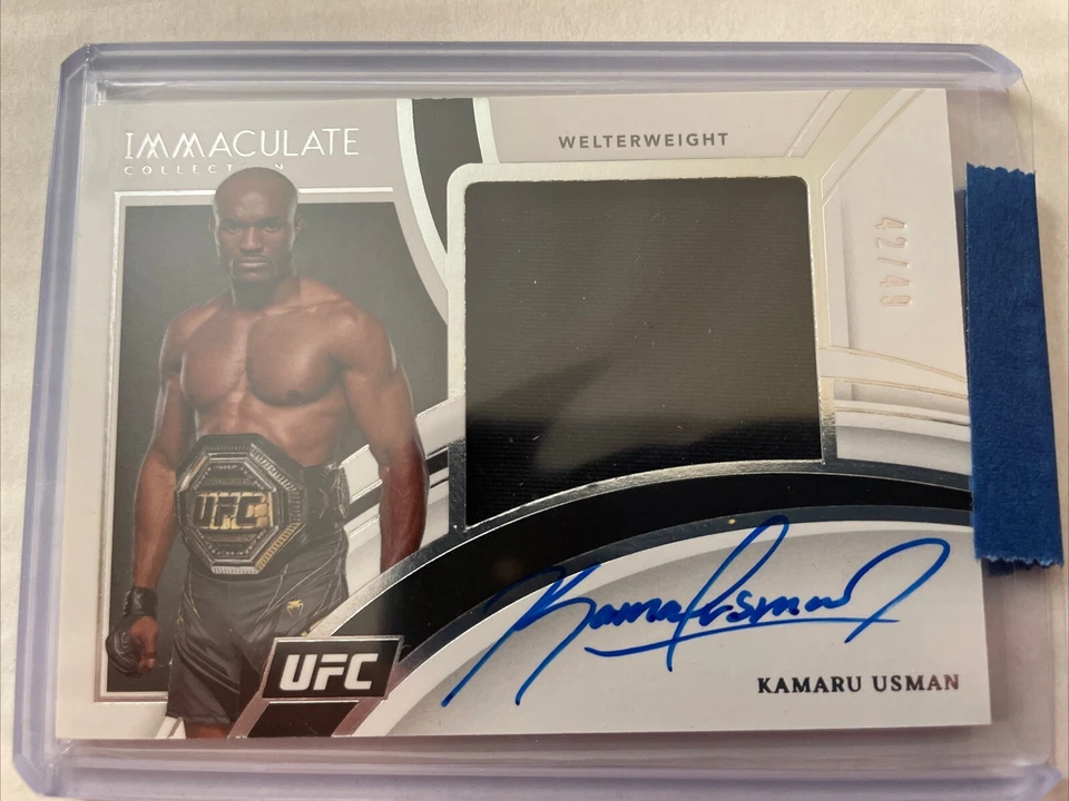 2022 Panini Immaculate UFC Kamaru Usman Worn Relic  Autograph ON CARD Auto /49 - Image 2 of 4
