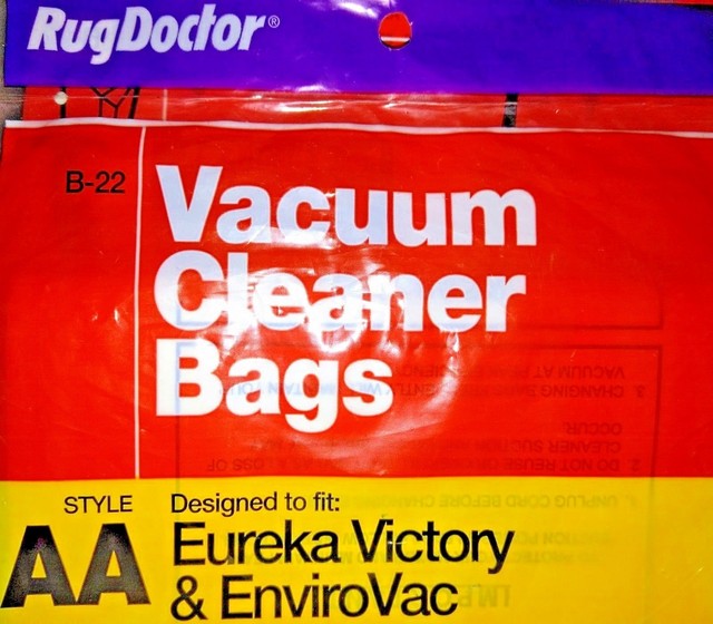 3 Rug Doctor Eureka Victory & EnviroVac AA Vacuum Cleaner Bags 2 Pack